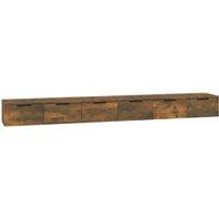 Vidaxl Wall Cabinets 2 Pcs Smoked Oak 102X30X20 Cm Engineered Wood, Brown