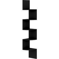 Vidaxl Wall Corner Shelf Black 19X19X123 Cm Engineered Wood, Black