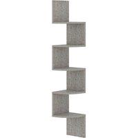 Vidaxl Wall Corner Shelf Concrete Grey 19X19X123 Cm Engineered Wood, Grey