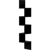 Vidaxl Wall Corner Shelf High Gloss Black 19X19X123 Cm Engineered Wood, Black