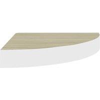 Vidaxl Wall Corner Shelf Oak And White 35X35X3.8 Cm Mdf, Brown