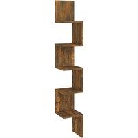 Vidaxl Wall Corner Shelf Smoked Oak 20X20X127.5 Cm Engineered Wood, Brown