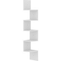 Vidaxl Wall Corner Shelf White 19X19X123 Cm Engineered Wood, White