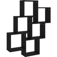 Vidaxl Wall Cube Shelf Black 78X15X93 Cm Engineered Wood, Black
