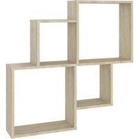 Vidaxl Wall Cube Shelf Sonoma Oak 80X15X78.5 Cm Engineered Wood, Brown