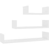 Vidaxl Wall Display Shelf 3 Pcs White Engineered Wood, White