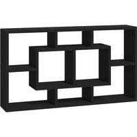 Vidaxl Wall Display Shelf 8 Compartments Black, Black