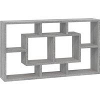 Vidaxl Wall Display Shelf 8 Compartments Grey Sonoma, Grey