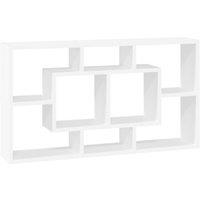 Vidaxl Wall Display Shelf 8 Compartments High Gloss White, White