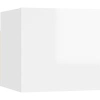 Vidaxl Wall Mounted Tv Cabinet High Gloss White 30.5X30X30 Cm, White