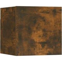 Vidaxl Wall Mounted Tv Cabinet Smoked Oak 30.5X30X30 Cm, Brown