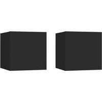 Vidaxl Wall Mounted Tv Cabinets 2 Pcs Black 30.5X30X30 Cm, Black