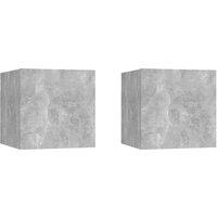 Vidaxl Wall Mounted Tv Cabinets 2 Pcs Concrete Grey 30.5X30X30 Cm, Grey