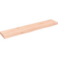 Vidaxl Wall Shelf 100X20X4 Cm Untreated Solid Wood Oak, Brown