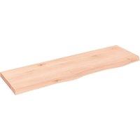 Vidaxl Wall Shelf 100X30X4 Cm Untreated Solid Wood Oak, Brown