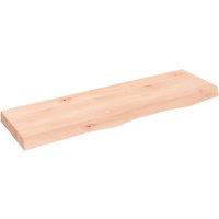 Vidaxl Wall Shelf 100X30X6 Cm Untreated Solid Wood Oak, Brown