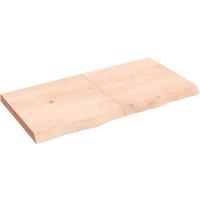 Vidaxl Wall Shelf 120X60X6 Cm Untreated Solid Wood Oak, Brown