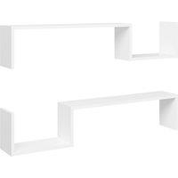 Vidaxl Wall Shelf 2 Pcs White 100X15X20 Cm Engineered Wood, White