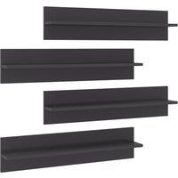 Vidaxl Wall Shelf 4 Pcs High Gloss Grey 80X11.5X18 Cm Engineered Wood, Grey