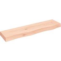 Vidaxl Wall Shelf 80X20X6 Cm Untreated Solid Wood Oak, Brown
