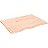 Vidaxl Wall Shelf 80X60X2 Cm Untreated Solid Wood Oak, Brown