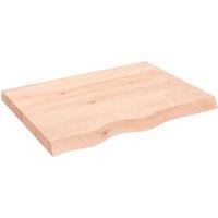 Vidaxl Wall Shelf 80X60X6 Cm Untreated Solid Wood Oak, Brown