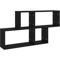 Vidaxl Wall Shelf Black 100X18X53 Cm Engineered Wood, Black