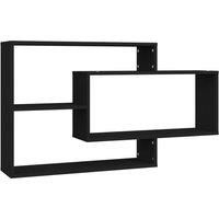 Vidaxl Wall Shelf Black 104X20X58.5 Cm Engineered Wood, Black