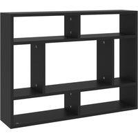 Vidaxl Wall Shelf Black 75X16X55 Cm Engineered Wood, Black