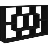 Vidaxl Wall Shelf Black 85X16X52.5 Cm Engineered Wood, Black
