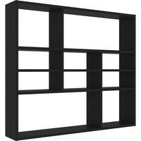 Vidaxl Wall Shelf Black 90X16X78 Cm Engineered Wood, Black