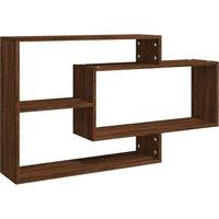 Vidaxl Wall Shelf Brown Oak 104X20X58.5 Cm Engineered Wood, Brown
