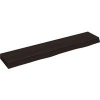 Vidaxl Wall Shelf Dark Grey 100X20X6 Cm Treated Solid Wood Oak, Brown