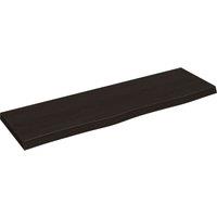 Vidaxl Wall Shelf Dark Grey 100X30X4 Cm Treated Solid Wood Oak, Brown