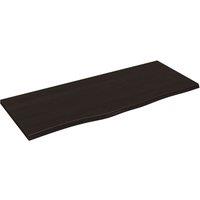 Vidaxl Wall Shelf Dark Grey 100X40X2 Cm Treated Solid Wood Oak, Brown