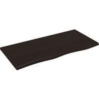Vidaxl Wall Shelf Dark Grey 100X50X2 Cm Treated Solid Wood Oak, Brown