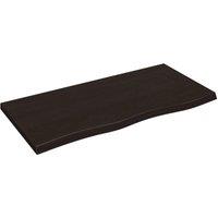 Vidaxl Wall Shelf Dark Grey 100X50X4 Cm Treated Solid Wood Oak, Brown