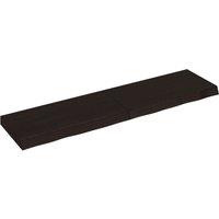 Vidaxl Wall Shelf Dark Grey 120X30X6 Cm Treated Solid Wood Oak, Brown