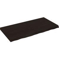 Vidaxl Wall Shelf Dark Grey 120X60X6 Cm Treated Solid Wood Oak, Brown