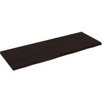 Vidaxl Wall Shelf Dark Grey 140X50X4 Cm Treated Solid Wood Oak, Brown