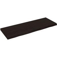 Vidaxl Wall Shelf Dark Grey 140X50X6 Cm Treated Solid Wood Oak, Brown
