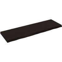 Vidaxl Wall Shelf Dark Grey 160X50X6 Cm Treated Solid Wood Oak, Brown