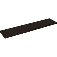 Vidaxl Wall Shelf Dark Grey 180X40X6 Cm Treated Solid Wood Oak, Brown
