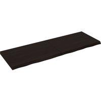 Vidaxl Wall Shelf Dark Grey 180X60X6 Cm Treated Solid Wood Oak, Brown