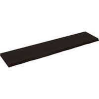 Vidaxl Wall Shelf Dark Grey 220X50X6 Cm Treated Solid Wood Oak, Brown