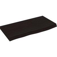 Vidaxl Wall Shelf Dark Grey 60X30X4 Cm Treated Solid Wood Oak, Brown