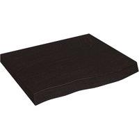 Vidaxl Wall Shelf Dark Grey 60X50X6 Cm Treated Solid Wood Oak, Brown