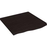 Vidaxl Wall Shelf Dark Grey 60X60X4 Cm Treated Solid Wood Oak, Brown