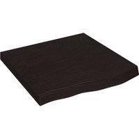 Vidaxl Wall Shelf Dark Grey 60X60X6 Cm Treated Solid Wood Oak, Brown