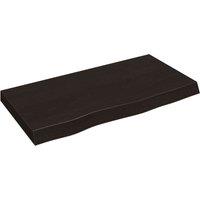 Vidaxl Wall Shelf Dark Grey 80X40X6 Cm Treated Solid Wood Oak, Brown